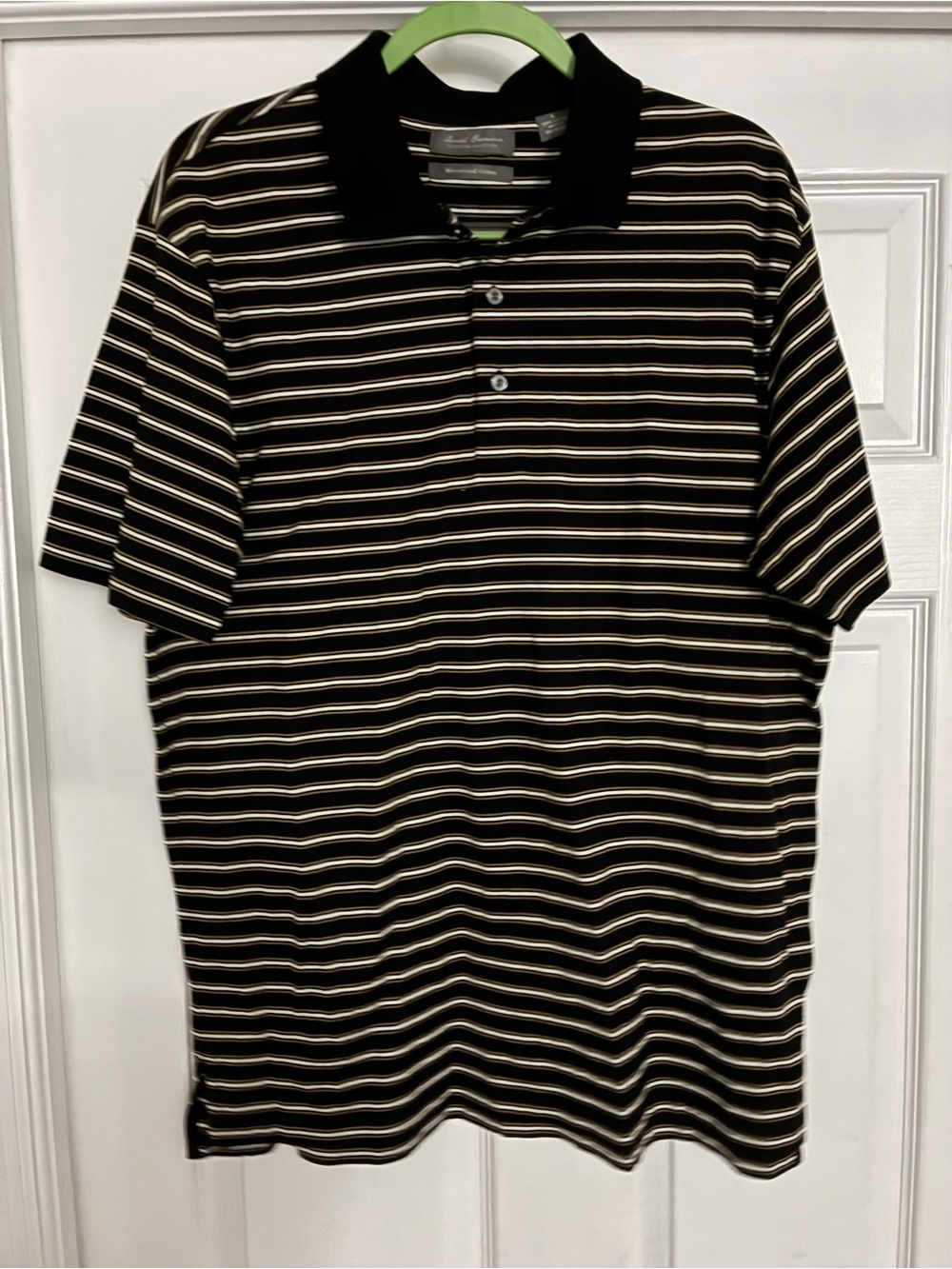 Eddie Bauer Black & White Striped Polo